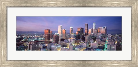 Framed Night, Skyline, Cityscape, Los Angeles, California, USA Print
