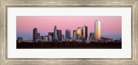 Framed Twilight, Dallas, Texas, USA Print