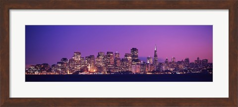 Framed San Francisco, California (night) Print