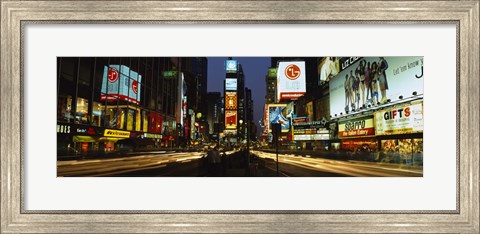 Framed Shopping malls in a city, Times Square, Manhattan, New York City, New York State, USA Print