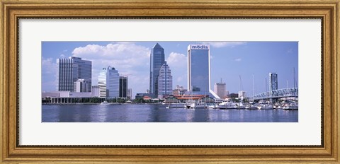 Framed Skyscrapers at the waterfront, Main Street Bridge, St. John&#39;s River, Jacksonville, Florida, USA Print