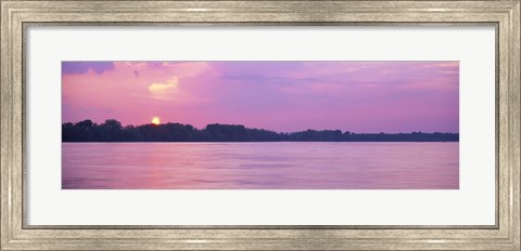 Framed Sunset Mississippi River Memphis TN USA Print