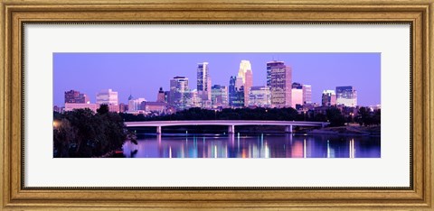 Framed Minneapolis in Purple Print