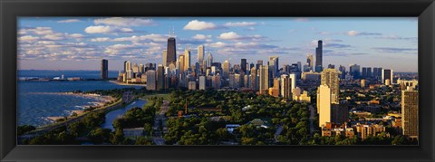 Framed View of Chicago city and the lake, IL Print