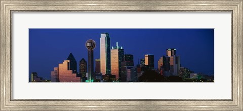 Framed Night, Cityscape, Dallas, Texas Print