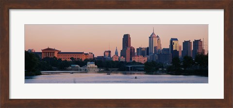 Framed Buildings on the waterfront, Philadelphia, Pennsylvania, USA Print