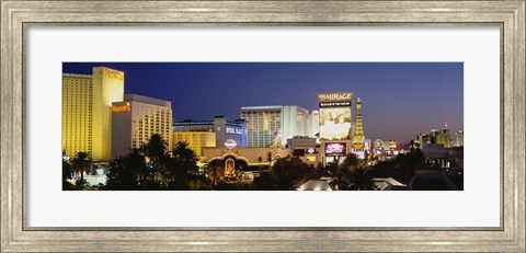Framed Las Vegas at dusk, Nevada Print