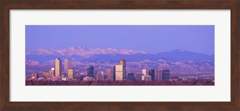 Framed Denver Skyline, Colorado Print