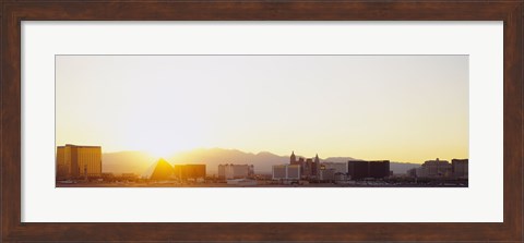 Framed Sunrise over a city, Las Vegas, Nevada, USA Print