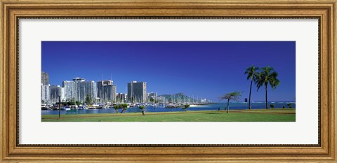 Framed Honolulu, Hawaii Waterfront Print