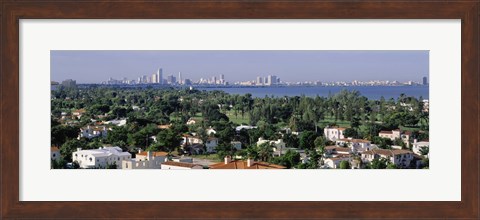 Framed High Angle View Of The City, Miami, Florida, USA Print
