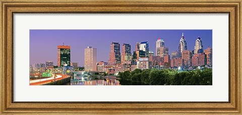Framed Philadelphia, Pennsylvania Skyline at Night Print