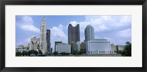 Framed USA, Ohio, Columbus, Clouds over tall building structures Print