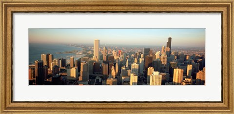 Framed High angle view of buildings in a city, Chicago, Illinois Print
