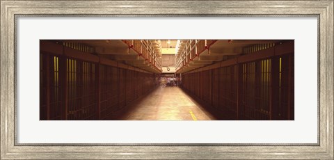 Framed Cell Block In A Prison, Alcatraz Island, San Francisco, California, USA Print