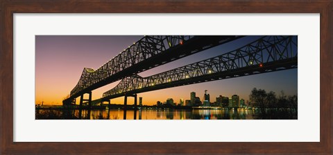 Framed Low angle view of a bridge across a river, New Orleans, Louisiana, USA Print