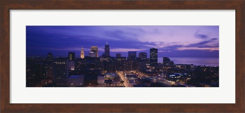 Framed High angle view of buildings in a city, Cleveland, Ohio, USA Print