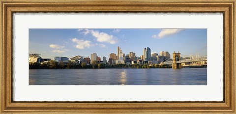 Framed Waterfront Buildings in Cincinnati Print
