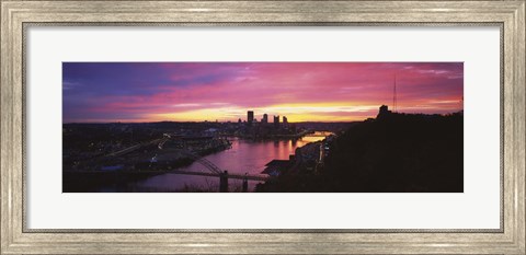 Framed Pittsburgh West End Bridge Sunset Print