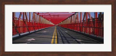 Framed Arrow signs on a bridge, Williamsburg Bridge, New York City, New York State, USA Print
