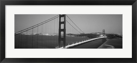 Framed Golden Gate Bridge (black and white), San Francisco, California Print
