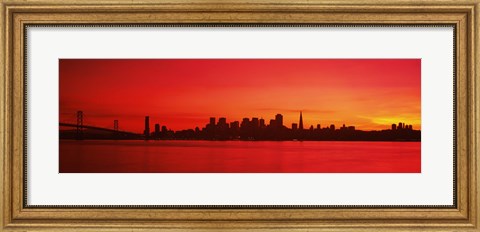 Framed San Francisco silhouette (red), California Print