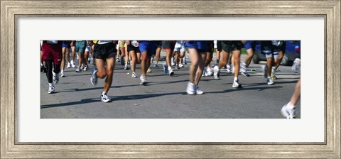 Framed Low section view of people running in a marathon, Chicago Marathon, Chicago, Illinois Print