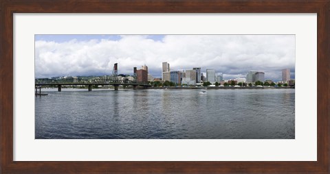Framed Skyline and Willamette River, Portland, Oregon Print