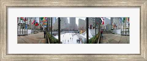 Framed 360 degree view of a city, Rockefeller Center, Manhattan, New York City, New York State, USA Print