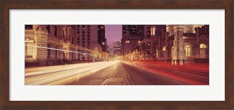 Framed Michigan Avenue at Dusk, Chicago, Illinois Print