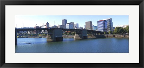 Framed Bridge across a river, Burnside Bridge, Willamette River, Portland, Multnomah County, Oregon, USA 2010 Print