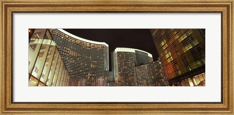 Framed Skyscrapers lit up at night, Citycenter, The Strip, Las Vegas, Nevada, USA Print