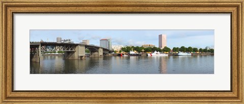 Framed Morrison Bridge, Willamette River, Portland, Oregon Print
