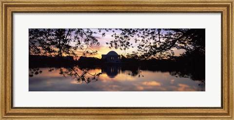 Framed Memorial at the waterfront, Jefferson Memorial, Tidal Basin, Potomac River, Washington DC Print