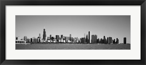 Framed Skyscrapers at the waterfront, Willis Tower, Chicago, Cook County, Illinois, USA Print