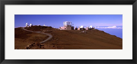 Framed Science city observatories, Haleakala National Park, Maui, Hawaii, USA Print