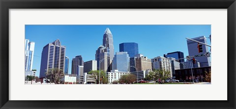 Framed Charlotte Skyline, North Carolina Print
