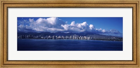 Framed City at the waterfront, Waikiki, Honolulu, Oahu, Hawaii, USA Print