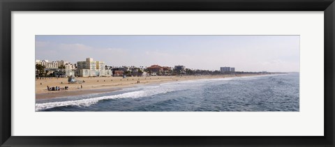 Framed Surf on the beach, Santa Monica Beach, Santa Monica, Los Angeles County, California, USA Print