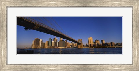 Framed Brooklyn Bridge, East River, Manhattan, New York City, New York State Print