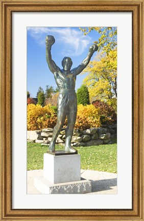 Framed Statue of Rocky Balboa, Philadelphia Museum of Art, Benjamin Franklin Parkway, Fairmount Park, Philadelphia, Pennsylvania, USA Print