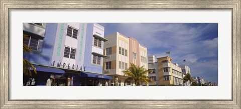 Framed Art Deco Hotel, Ocean Drive, Miami Beach, Florida Print