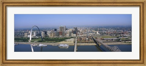 Framed High angle view of buildings in a city, St. Louis, Missouri, USA Print