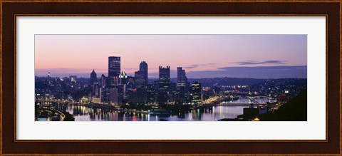 Framed USA, Pennsylvania, Pittsburgh, Monongahela River Print
