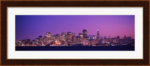 Framed San Francisco, California (night) Print