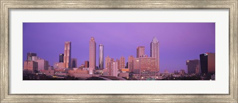 Framed Skyscrapers against a purple sky, Atlanta, Georgia, USA Print
