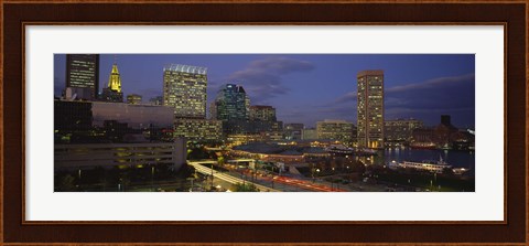 Framed High angle view of a cruise ship docked at a harbor, Inner Harbor, Baltimore, Maryland, USA Print