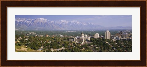 Framed High angle view of a city, Salt Lake City, Utah, USA Print