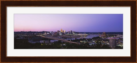Framed Cincinnati, Ohio at Dusk Print