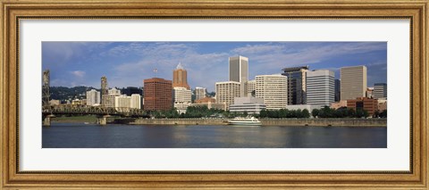 Framed Skyscrapers at the waterfront, Portland, Multnomah County, Oregon, USA Print
